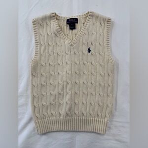 Polo by Ralph Lauren V-Neck Sweater Vest in Cream size 5